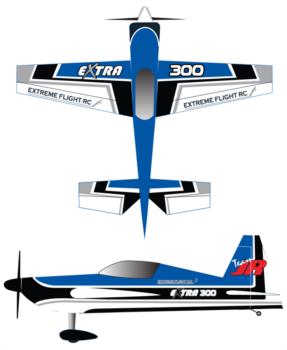 Extreme Flight Extra 300 blue Graphic Package